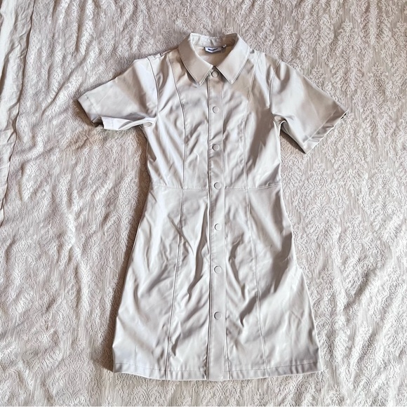 ASOS Weekday vegan leather Savannah shirt dress - Picture 2 of 10